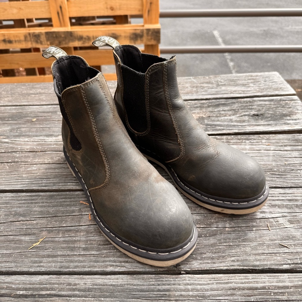 Dr. Martens Dark Brown Oiled Leather Chelsea Steel Toe Boots